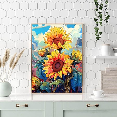 Sunflower DIY Natural Scenery Pattern 5D Diamond Painting Kits PW-WG40923-07-1