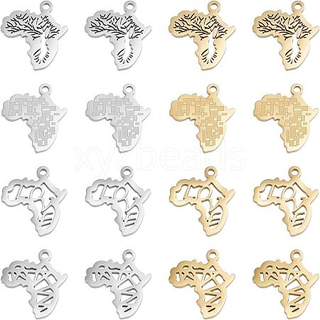 Unicraftale 16Pcs 8 Style Ion Plating(IP) 304 Stainless Steel Pendants STAS-UN0028-39-1