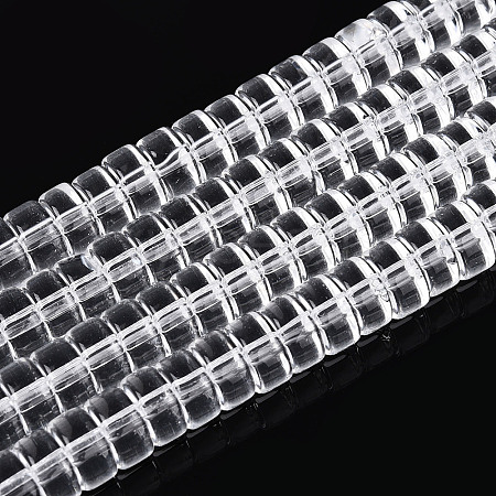 Transparent Glass Beads Strands GLAA-N028-3x6mm-01-1