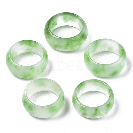 Natural White Jade Rings G-N0326-037A-01-1