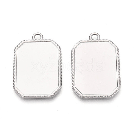 304 Stainless Steel Pendant Cabochon Settings STAS-N108-76P-1
