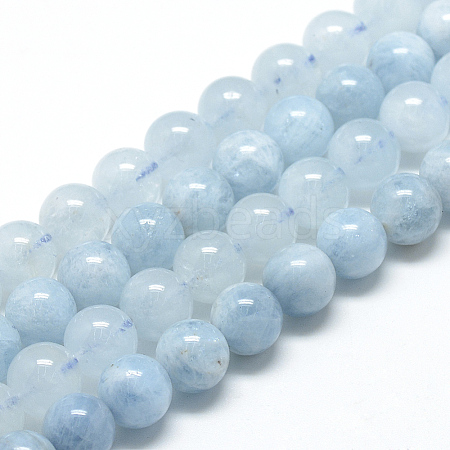 Natural Aquamarine Beads Strands X-G-R446-6mm-05-1