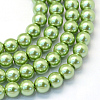Baking Painted Pearlized Glass Pearl Round Bead Strands X-HY-Q330-8mm-26-1