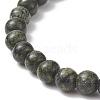 Natural Serpentine Round Beaded Stretch Bracelet BJEW-JB07554-02-2