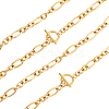 4Pcs Unisex PVD Vacuum Plating 304 Stainless Steel Figaro Chain Necklaces STAS-DC0003-27-1