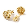 Rack Plating Real 18K Gold Plated Brass Sunflower Clip-on Earrings X-EJEW-B034-08G-2