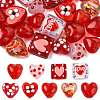 22Pcs 9 Styles Heart Theme Handmade Glass Beads FOIL-FS0001-04-1