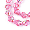 Electroplate Transparent Glass Beads Strands EGLA-N020-03E-3