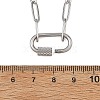 304 Stainless Steel Paperclip Chain Necklaces with Screw Carabiner Lock Charms NJEW-JN06389-4