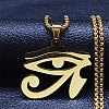 304 Stainless Steel Eye of Ra Pendant Necklaces for Women NJEW-S440-12G-1