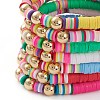 7Pcs Rainbow Polymer Clay Heishi Beads Stretch Bracelets Set BJEW-JB05889-2