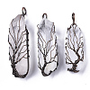 Natural Quartz Crystal Wire Wrapped Pointed Pendants G-T133-R02E-1