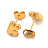 Chunk Letter 304 Stainless Steel Stud Earrings for Women LS-EJEW-G386-01K-G-2