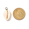 Natural Cowrie Shell Pendants X-PALLOY-JF00940-02-4