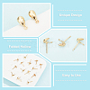 BENECREAT 80Pcs Brass Stud Earring Findings KK-BC0002-86-4