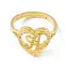 Real 18K Gold Plated Brass Alphabet Adjustable Rings RJEW-M139-18A-2