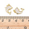 Brass Pave Natural Shell Pendants KK-L239-029G-3