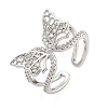 304 Stainless Steel Cubic Zirconia Open Cuff Ring for Women LS-RJEW-S406-05P-01-1