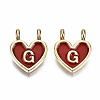 Alloy Enamel Charms ENAM-T012-02G-RS-2