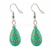 Teardrop Plating Acrylic Beads Dangle Earrings for Girl Women EJEW-JE04679-03-1