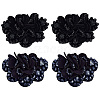 4Pcs 2 Colors Flower Velvet with Rhinestone Shoe Decorations DIY-FG0006-43-1
