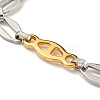 Ion Plating(IP) Two Tone 304 Stainless Steel Oval Link Chain Bracelet BJEW-B078-08GP-2