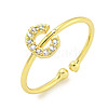 Rack Plating Brass Open Cuff Rings for Women RJEW-F162-02G-C-1