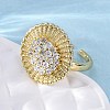 Brass Micro Pave Clear Cubic Zirconia Cuff Rings RJEW-M066-03G-02-3