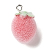 Fruit Theme Flocking Opaque Resin Pendants LS-RESI-D017-04E-P-1