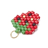 Glass Seed Beaded Strawberry Pendants PALLOY-CJ00125-4