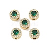 Rack Plating Brass Micro Pave Cubic Zirconia Flat Round Beads KK-C007-13G-05-1