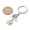 Synthetic Turquoise & Shell Pendant Keychain KEYC-JKC00654-3