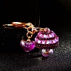 Diamond-Studded Moonstone Small Mushroom Car Zinc Alloy Keychain Metal Cute Female Bag Pendant Keychain Ring Creative Small Gift PW-WGC838E-01-1