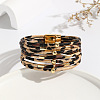 Leopard Print Pattern PU Leather Cord Multi-strand Bracelets for Women XT9904-7