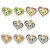 Heart Real 18K Gold Plated Brass Stud Earrings EJEW-L269-058G-1