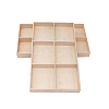 2Pcs 6 Grids Rectangle Wooden Display Trays for Jewelry AJEW-DJ0001-94B-1