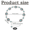 1Pc Alloy Pave Synthetic Turquoise Oval Flower Link Chain Waist Belly Body Chains for Women AJEW-DC0003-22-2