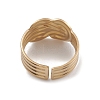 Ion Plating(IP) 304 Stainless Steel Knot Open Cuff Rings for Women RJEW-G285-16G-3