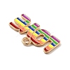 Rainbow Color Alloy Enamel Pendants ENAM-G208-06KCG-3