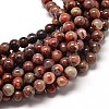 Natural Brecciated Jasper Round Bead Strands G-P072-12-6mm-1