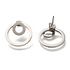 304 Stainless Steel Stud Ring Stud Earrings EJEW-C118-02C-1