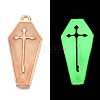 Halloween Theme Rack Plating Luminous Alloy Enamel Pendants ENAM-N056-340G-1