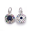 Brass Micro Pave Cubic Zirconia Charms ZIRC-L070-49P-2