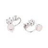 Rhodium Plated 925 Sterling Silver Clip-on Earring Findings STER-T007-122P-2