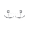 S925 Sterling Silver Micro Pave Clear Cubic Zirconia Smile Face Stud Earrings for Women AT7934-1