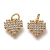 Brass Micro Pave Clear Cubic Zirconia Charms ZIRC-B002-61G-1