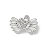Swan Brass Micro Pave Cubic Zirconia Fold Over Clasps KK-D324-30P-1