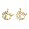 Brass Micro Pave Clear Cubic Zirconia Pendants CU-CBA8C34-06G-02-1