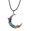 Tibetan Style Alloy Moon Pendant Necklace NJEW-JN04607-01-1