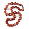 Natural Red Jasper Nuggets Beaded Necklaces for Women Men NJEW-K388-01L-4